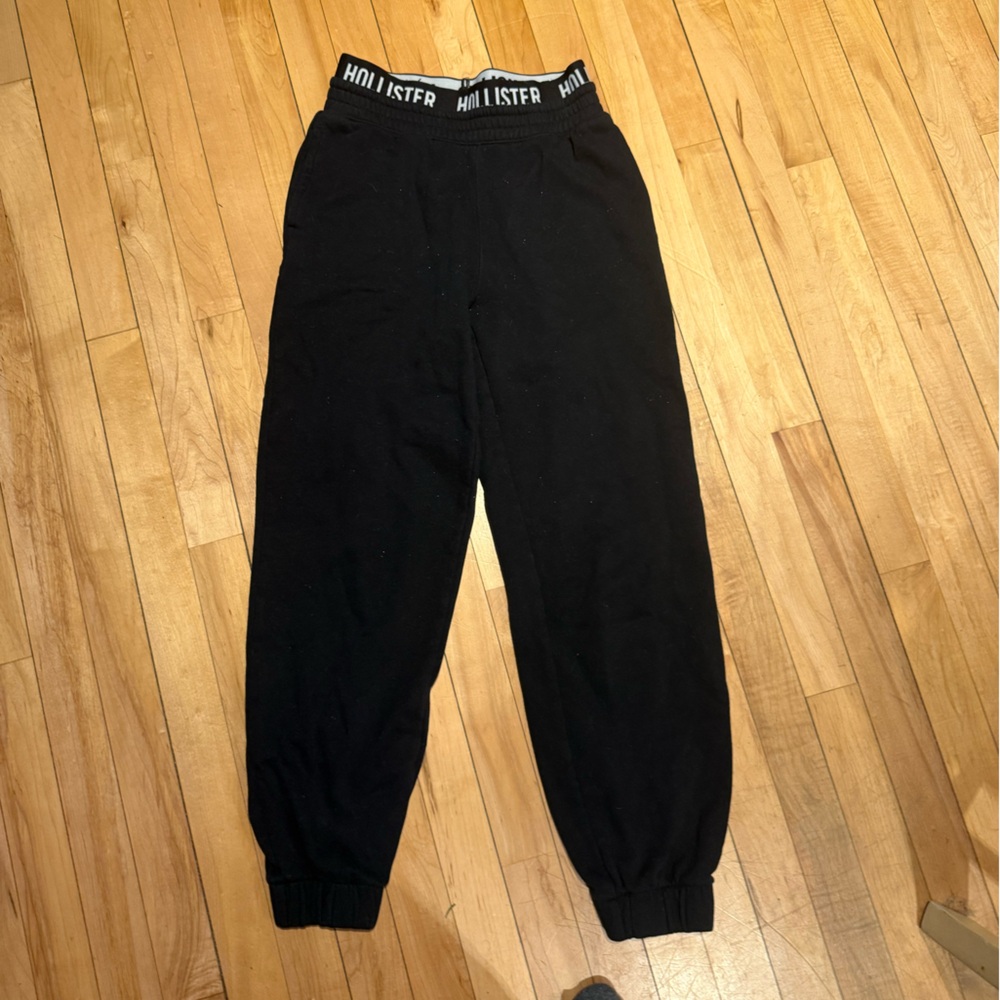 Hollister Black Joggers with Branded Waistband